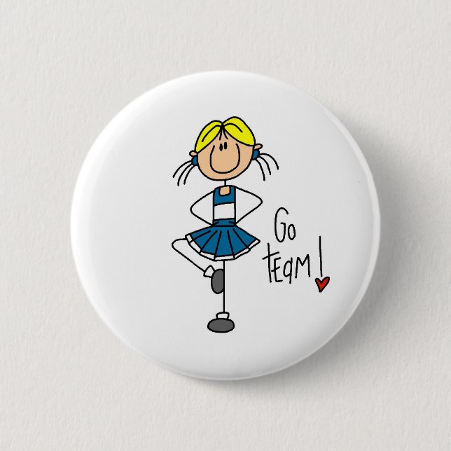 Blaue Cheerleader Button (Vorderseite)