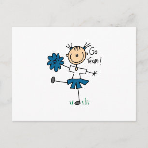 Blaue Cheerleader T-Shirts und Geschenke für das T Postkarte