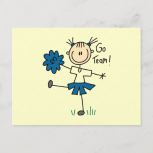 Blaue Cheerleader T-Shirts und Geschenke für das T Postkarte
