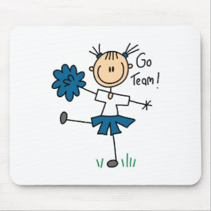 Blaue Cheerleaderin Go Team Mauspad