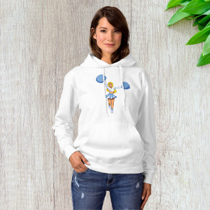 Blaue Cheerleaderin mit Pom-Poms Cheer Squad Hoodie
