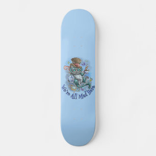 Blaue Cheshire-Katze Skateboard
