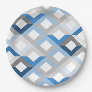 blaue Chevron-Papierteller Pappteller