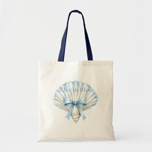 Blaue Chic-Schalenstrand Tragetasche (Vorne)