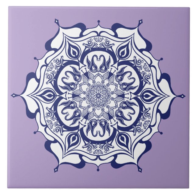 Blaue China. Was sehen Sie? Fliese (Vorderseite)