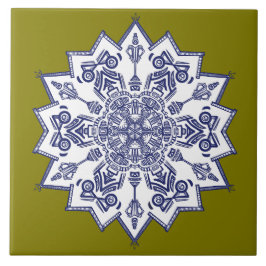 Blaue China. Was sehen Sie? Fliese