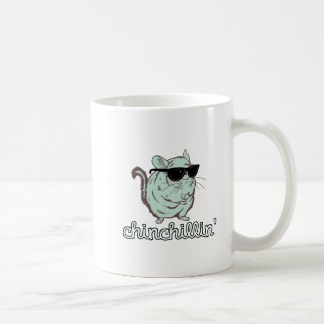 Blaue Chinchillin Chinchilla Kaffeetasse (Rechts)