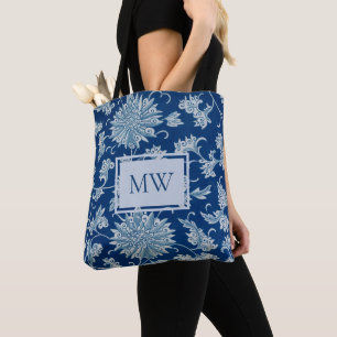 Blaue chinesische Blumen-Tasche mit individuellem  Tasche