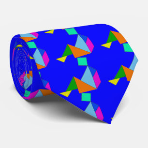Blaue chinesische Tangram-Krawatte Krawatte