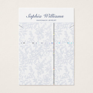 Blaue Chinoiserie-Blumen-Halsketten-Displaykarte