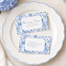 Blaue Chinoiserie Blumengraphik