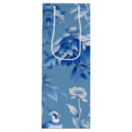 Blaue Chinoiserie Florenz Geschenktüte Für Weinflaschen