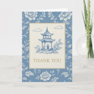 Blaue Chinoiserie-Karte Karte