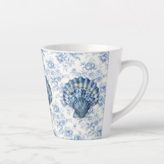 Blaue Chinoiserie-Muschel kleine Keramik-Latte-Mug Milchtasse