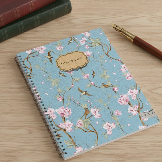 Blaue Chinoiserie-Notizen Notizbuch (Von Creator hochgeladen)