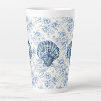 Blaue Chinoiserie-Schale Große Keramik-Latte-Mug Milchtasse