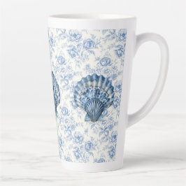 Blaue Chinoiserie-Schale Große Keramik-Latte-Mug Milchtasse