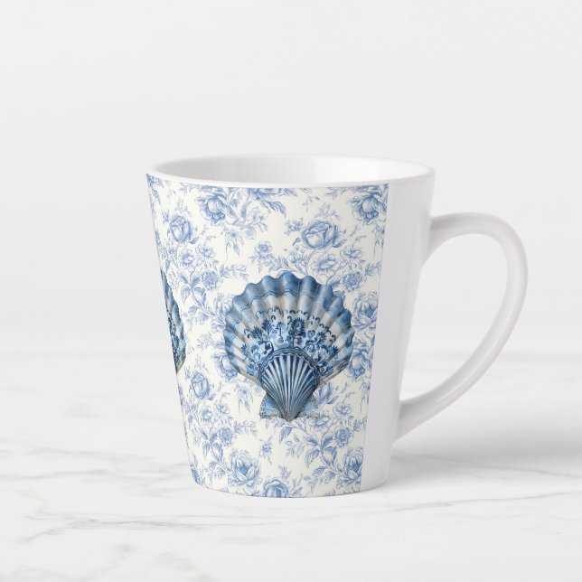 Blaue Chinoiserie-Schale Kleine Keramik-Latte-Tass Milchtasse (Rechts)
