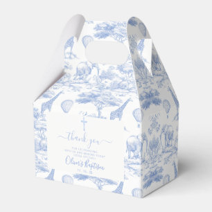Blaue Chinoiserie Toile de Jouy dankeschön Baby Sh Geschenkschachtel