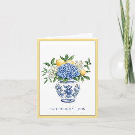 Blaue Chinoiserie Vase mit Hydrangeas