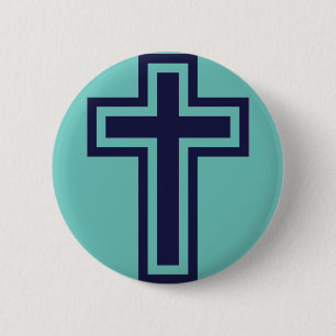 Blaue Christliche Kreuzung verschiedener Varianten Button
