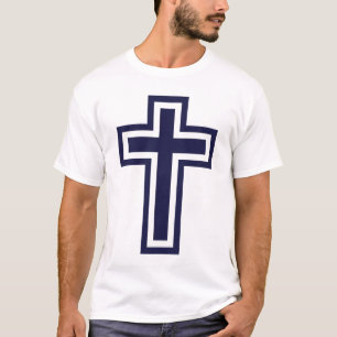 Blaue Christliche Kreuzung verschiedener Varianten T-Shirt