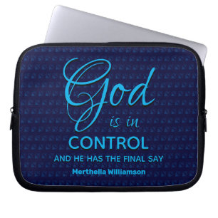 BLAUE Christlicher GOTT IST IN KONTROLLE Laptopschutzhülle