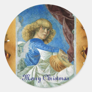 BLAUE CHRISTMAS ANGEL MACHEN MUSIKALISCHE ALTE PAR RUNDER AUFKLEBER