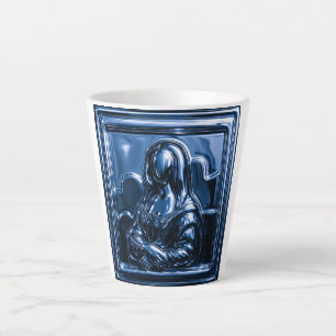 Blaue Chrome-Mona-Relief Milchtasse