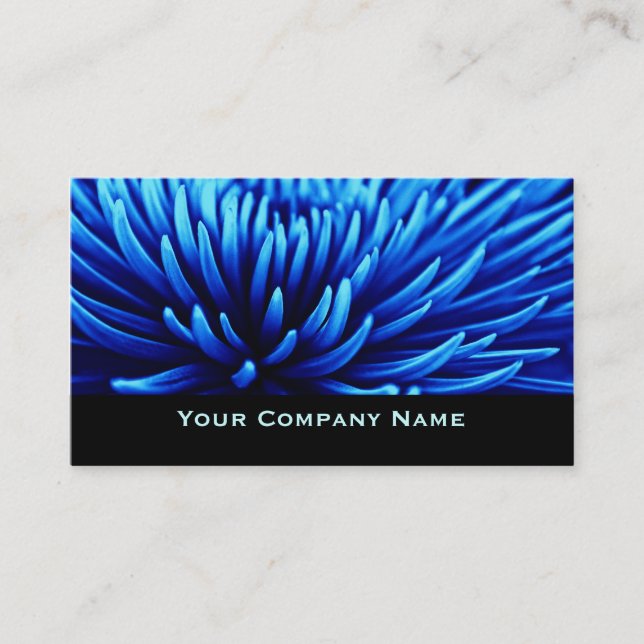 Blaue Chrysantheme-Blume kundenspezifische Visitenkarte (Vorderseite)