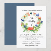 Blaue Chrysantheme-Distel-Kranz-Hochzeit n orange