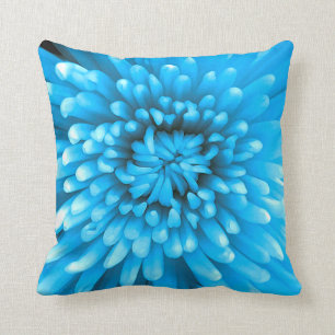 Blaue Chrysantheme Kissen