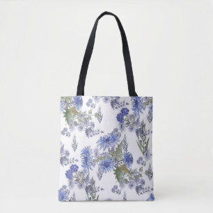 Blaue Chrysanthemen, Aquarellen Tasche