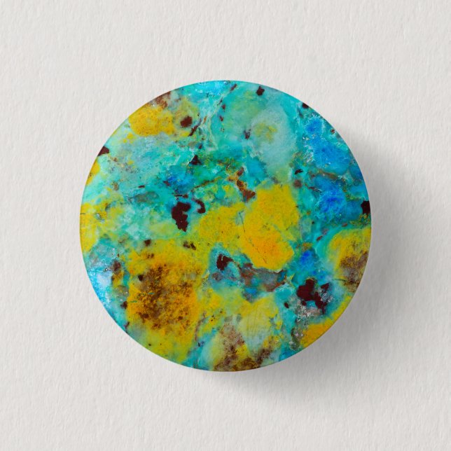 Blaue Chrysocolla-Jasper Button (Vorderseite)