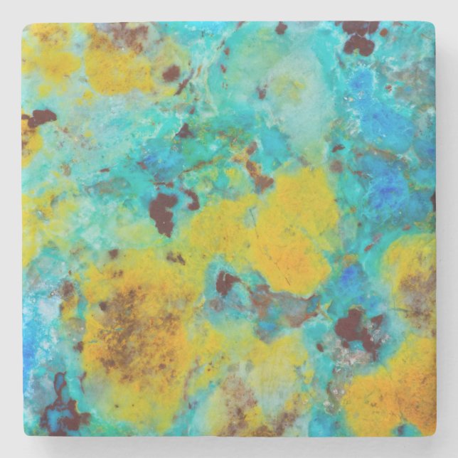 Blaue Chrysocolla-Jasper Steinuntersetzer (Vorderseite)