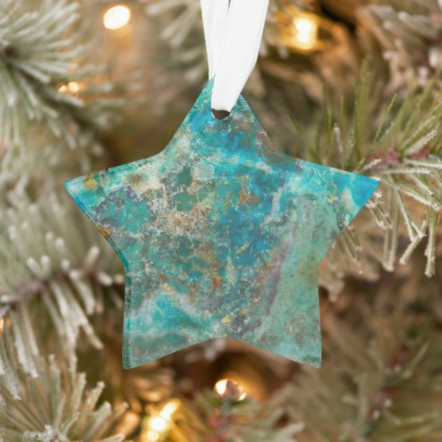 Blaue Chrysocolla-Mineralstein Ornament (Baum)