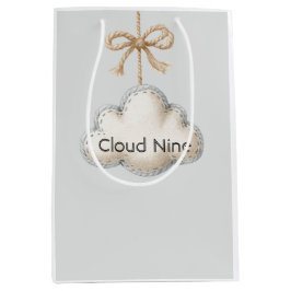 Blaue Cloud Nine Baby Shower Mittlere Geschenktüte