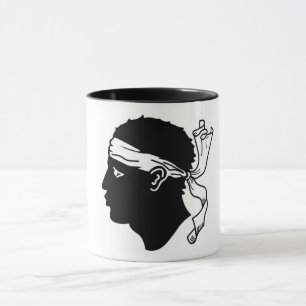 Blaue Combo-Tasse mit Korsika-Flagge Tasse