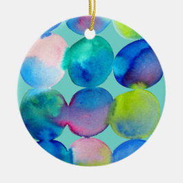 Blaue coole Wasserfarbe abstrakte Kunst Keramik Ornament