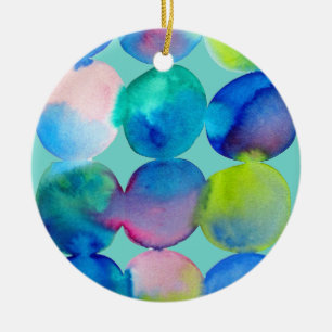 Blaue coole Wasserfarbe abstrakte Kunst Keramik Ornament