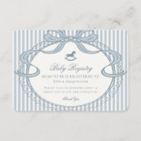 Blaue Coquette-Bogen Schaukelpferd Baby-Registry