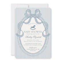 Blaue Coquette-Bogen-Schaukelpferd-Baby-Shower