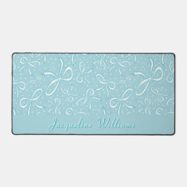 Blaue Coquette Bows Schreibtischunterlage