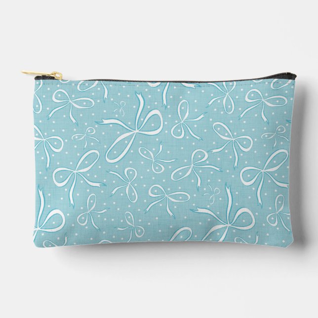 Blaue Coquette Bows Zubehörtasche (Vorderseite)