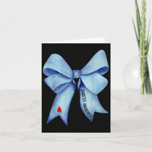 Blaue Coquette-Schleife Diabetes-Bewusstsein Typ-1 Karte