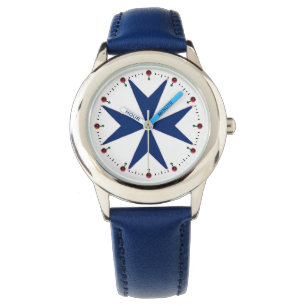 BLAUE CORSAIR STIL Octagon Cross Armbanduhr