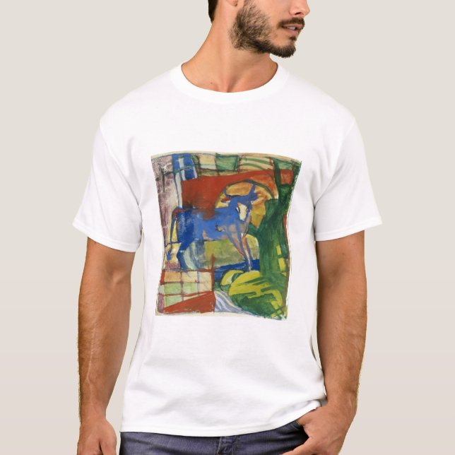 Blaue Cow, 1914 (Tempera auf Papier) T-Shirt (Vorderseite)