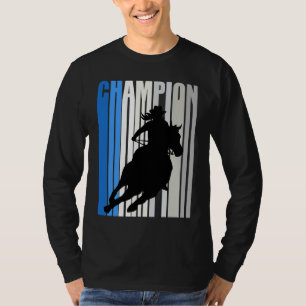 Blaue Cowgirl Champion Pferd Reiten Barrel Racing  T-Shirt