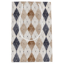 Blaue Creme Argyle Vatertag