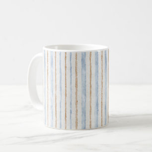 Blaue Creme Braune Streifen Kaffeetasse